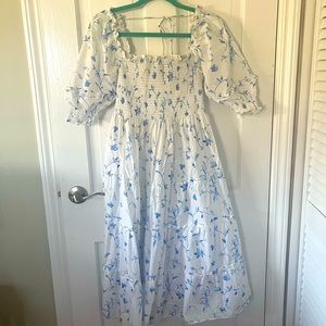 Hill House Nesli Dress in Blue Botanical